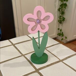 Painted wood flower decoration